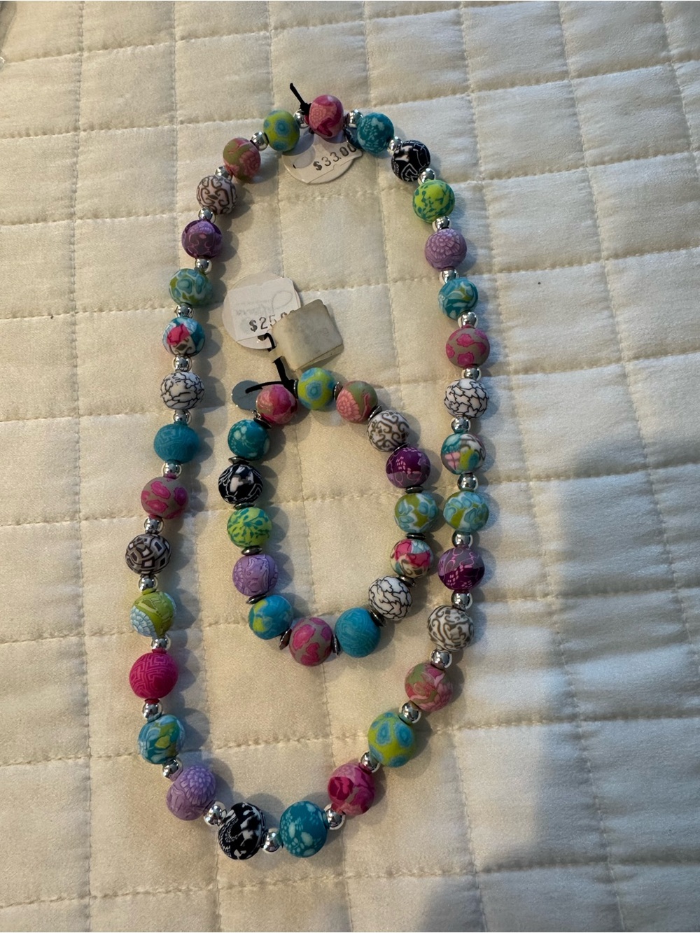 JILZARA  Colorful Mixed-Bead Necklace and Bracelet Set - Multicolor NWT